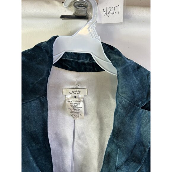 Vintage Y2K Cache Crushed Velvet Velour Blazer Jacket Grunge Festival - Picture 3 of 7